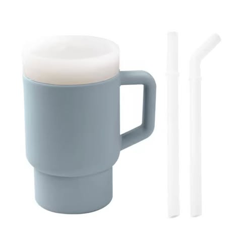 Minelay Soft Cup mit 2 Silikonstrohhalmen