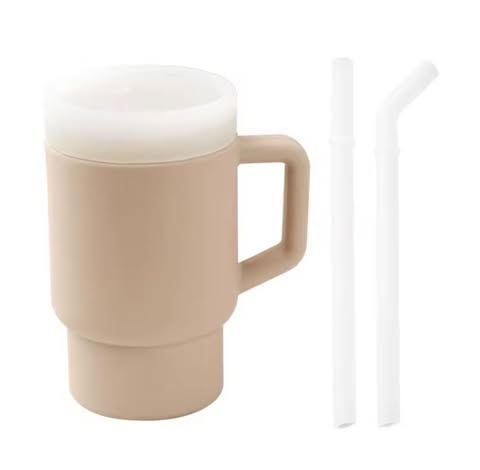 Minelay Soft Cup mit 2 Silikonstrohhalmen